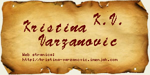 Kristina Varzanović vizit kartica